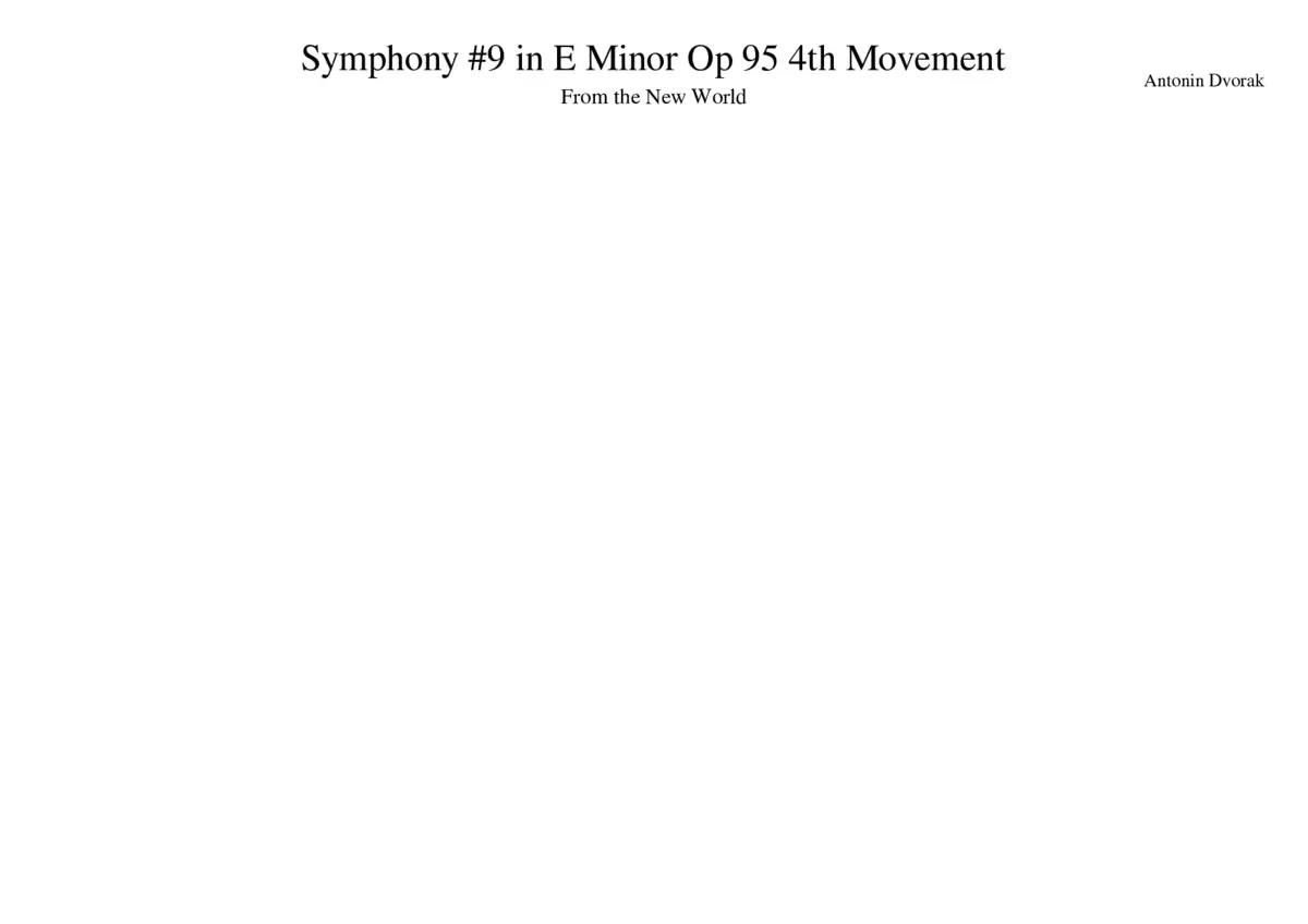 From the New World 4th Movement by Dvorak for Woodwind Ensemble (Symphony 9 in E minor Op. 95) - Page 1