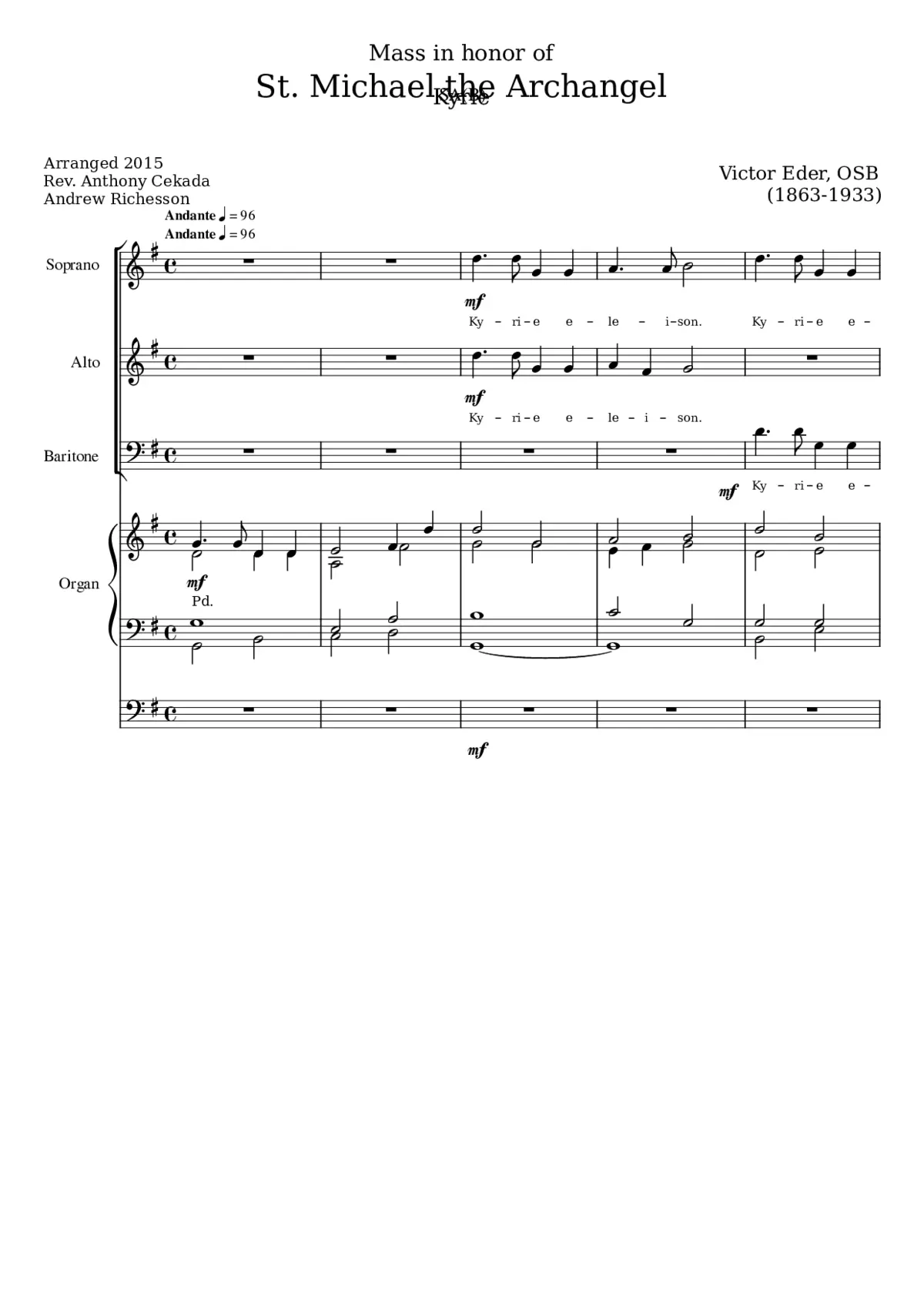 Mass in honor of St. Michael the Archangel - Page 1