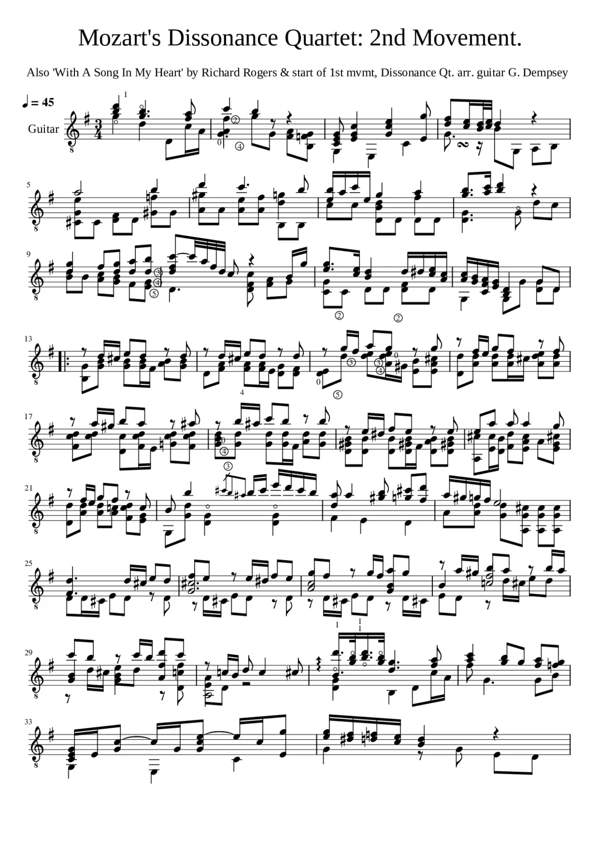 String Quartet No.19 in C major K.465 - Page 1