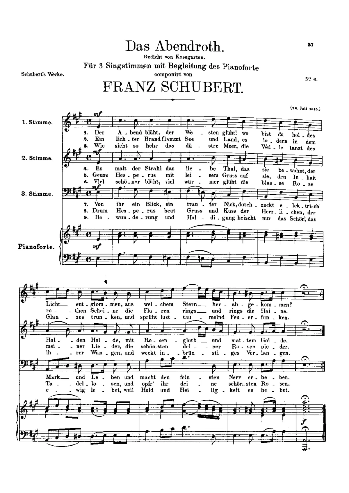 Das Abendrot, D.236 - Page 1