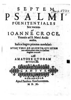 Septem Psalmi poenitentiales sex vocum