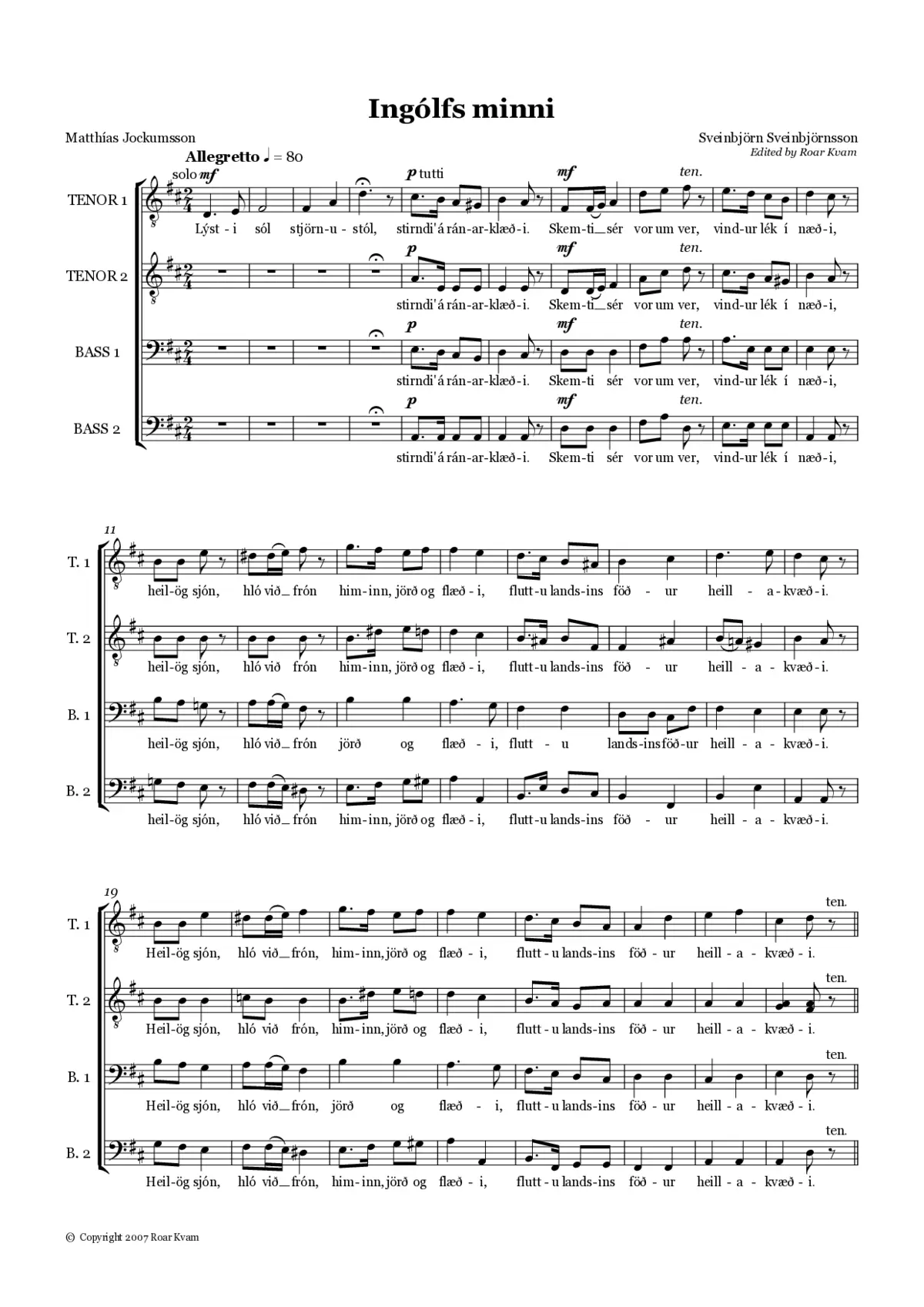Ingólfs minni - Page 1