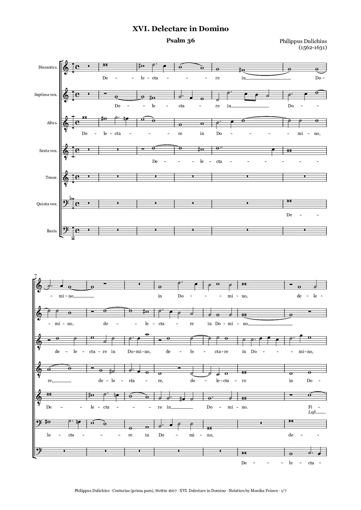 Delectare in Domino (1607) - Page 1
