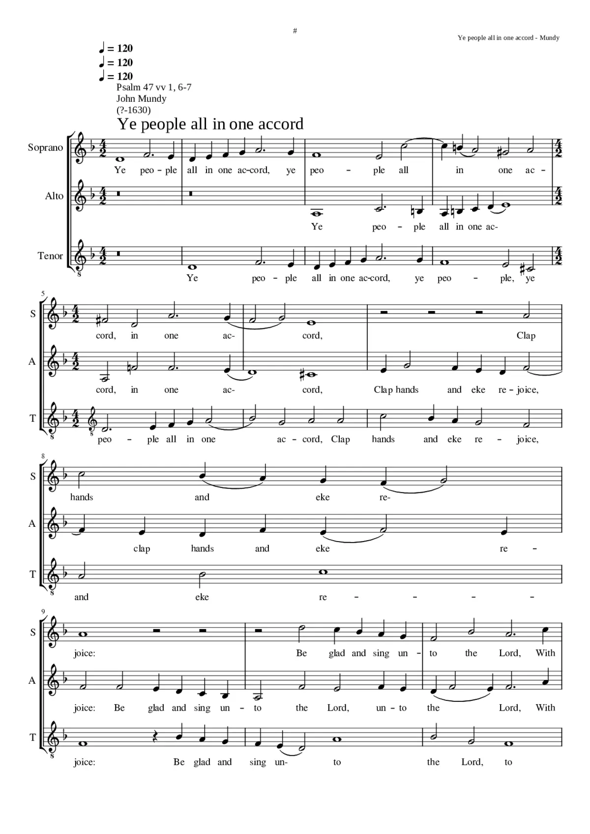 Ye people all in one accord - Page 1