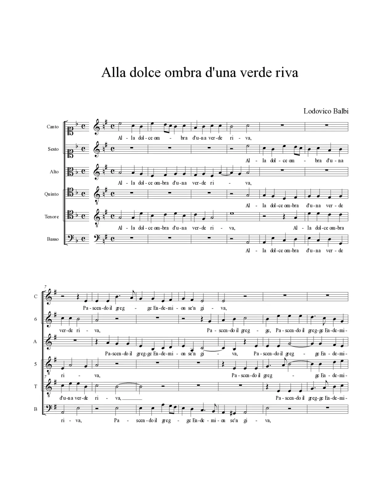 Alla dolce ombra d'una verde riva - Page 1