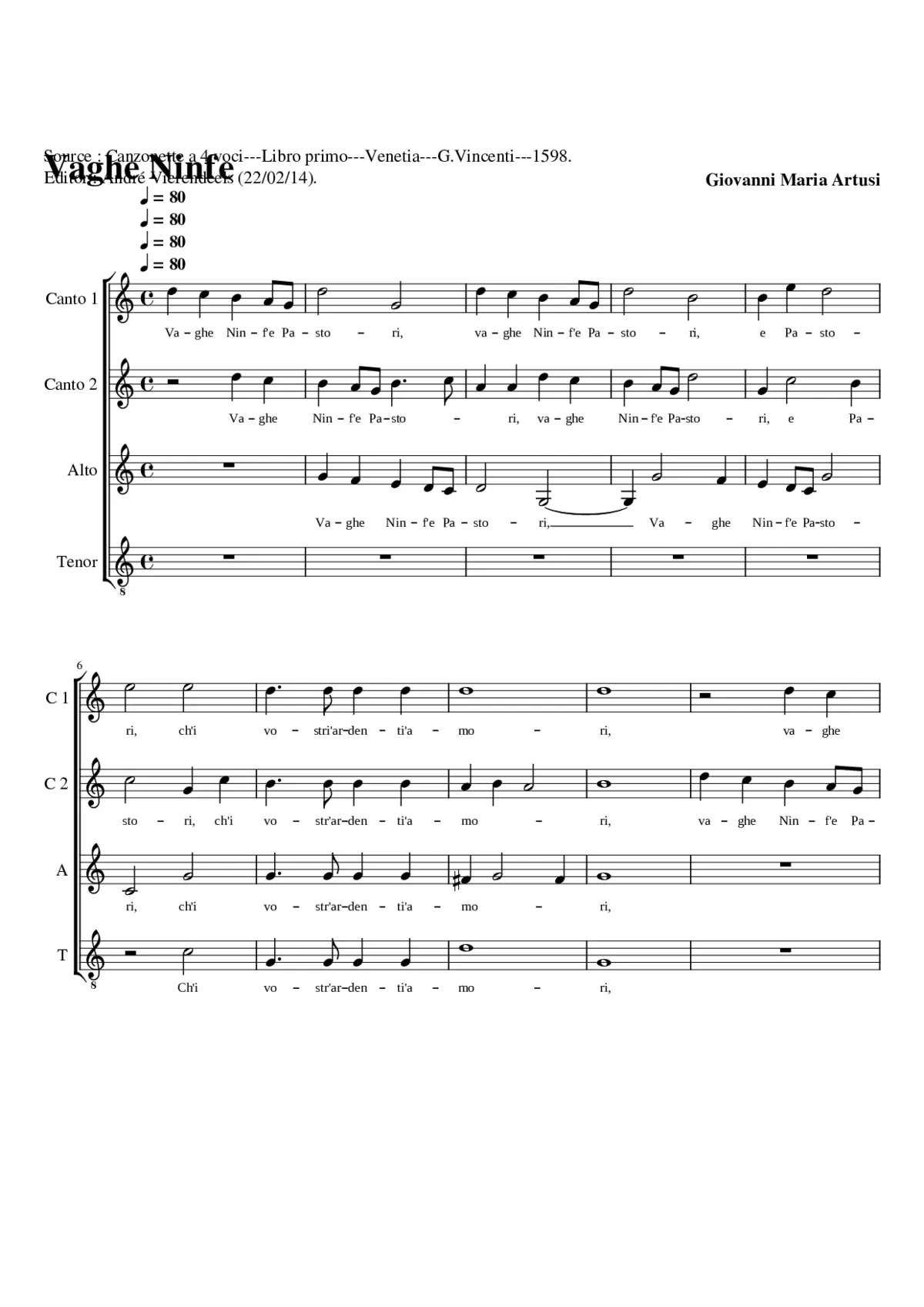 Vaghe Ninfe e Pastori - Page 1