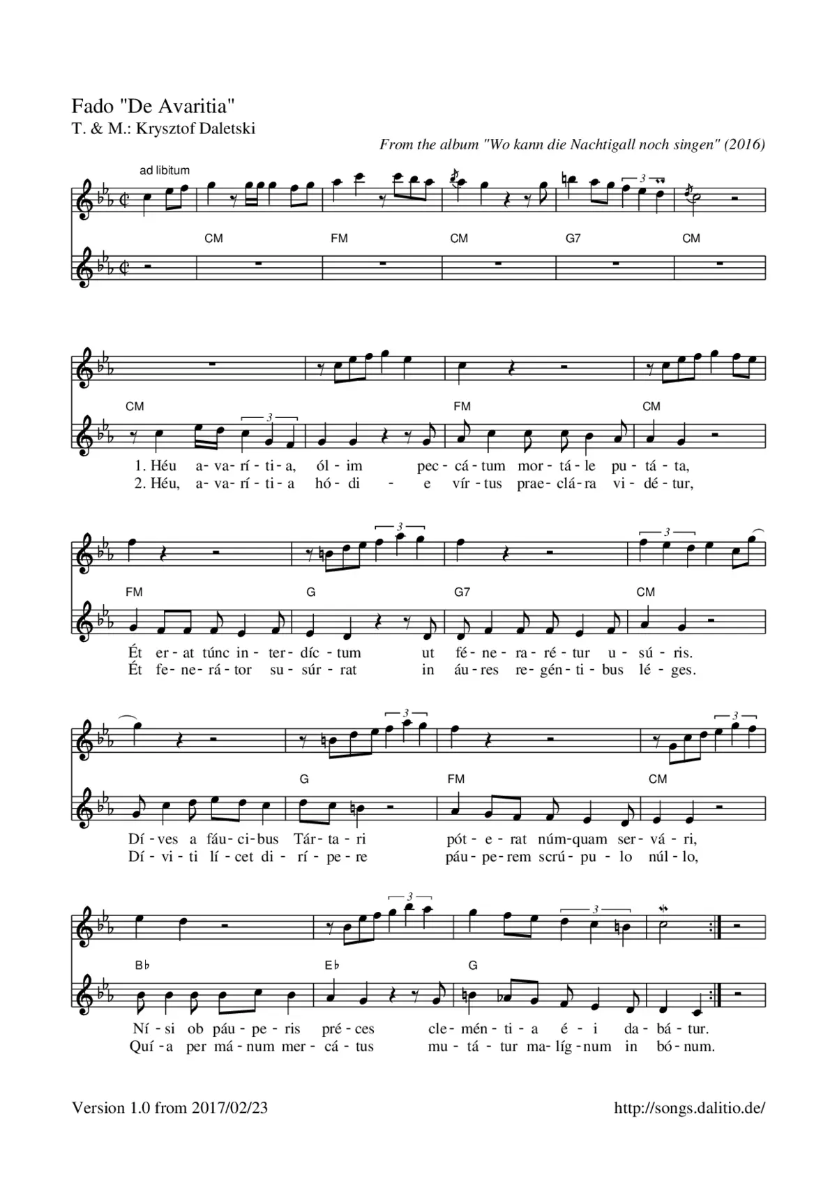 Fado "De Avaritia" - Page 1