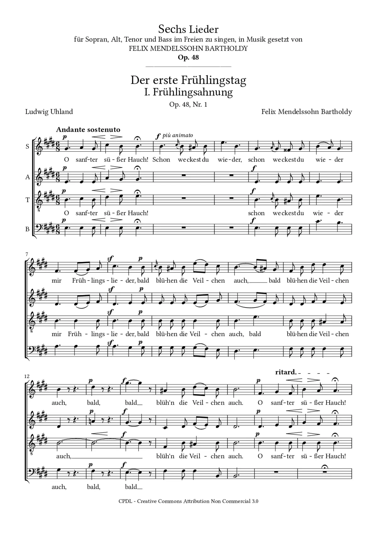 Der erste Frühlingstag Op. 48 - Page 1