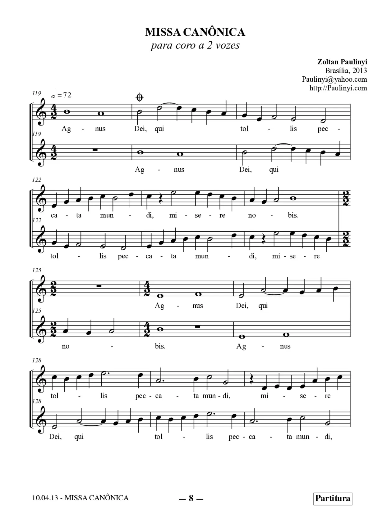 Agnus Dei (from the Canonical Mass) - Page 1