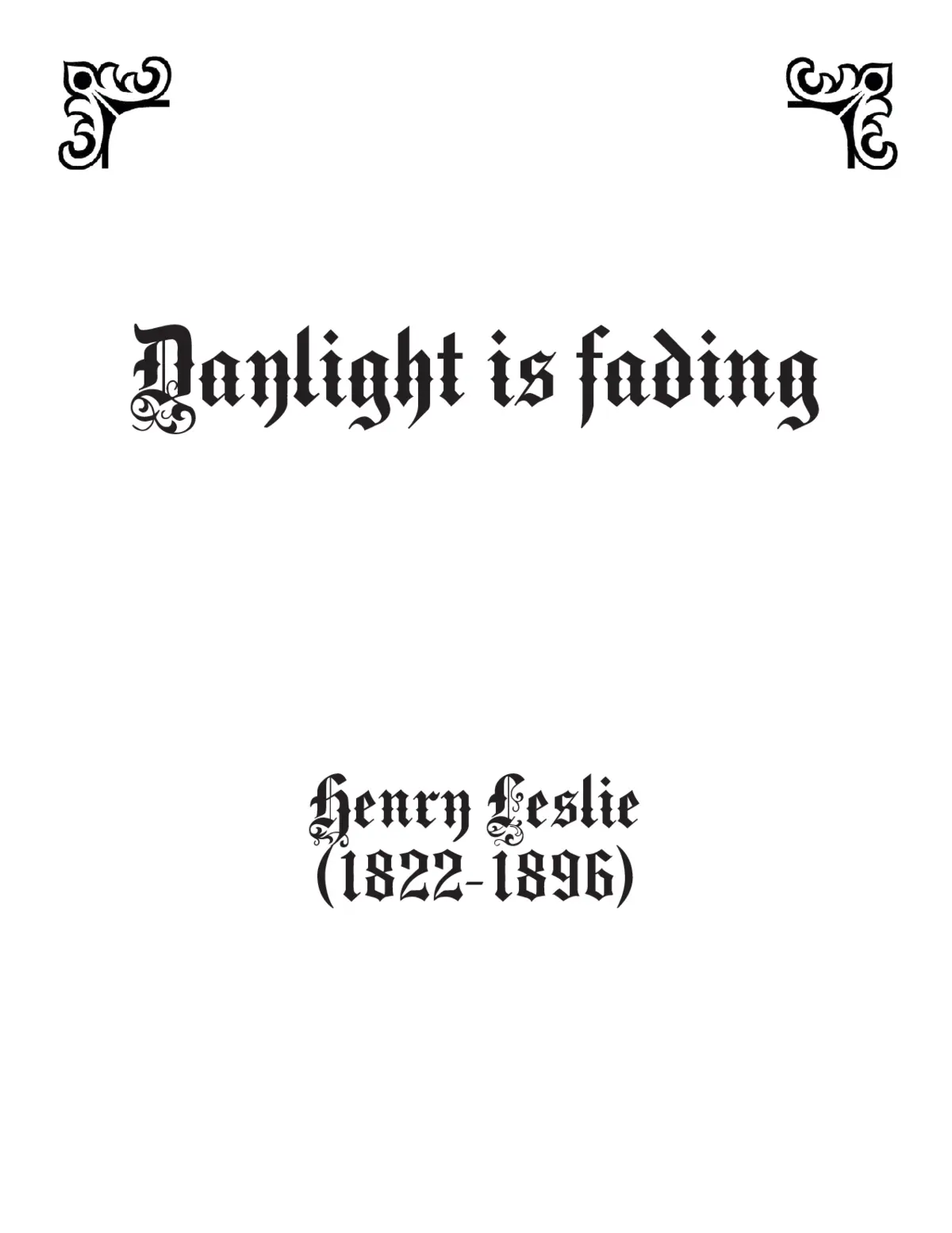 Daylight is fading - Page 1