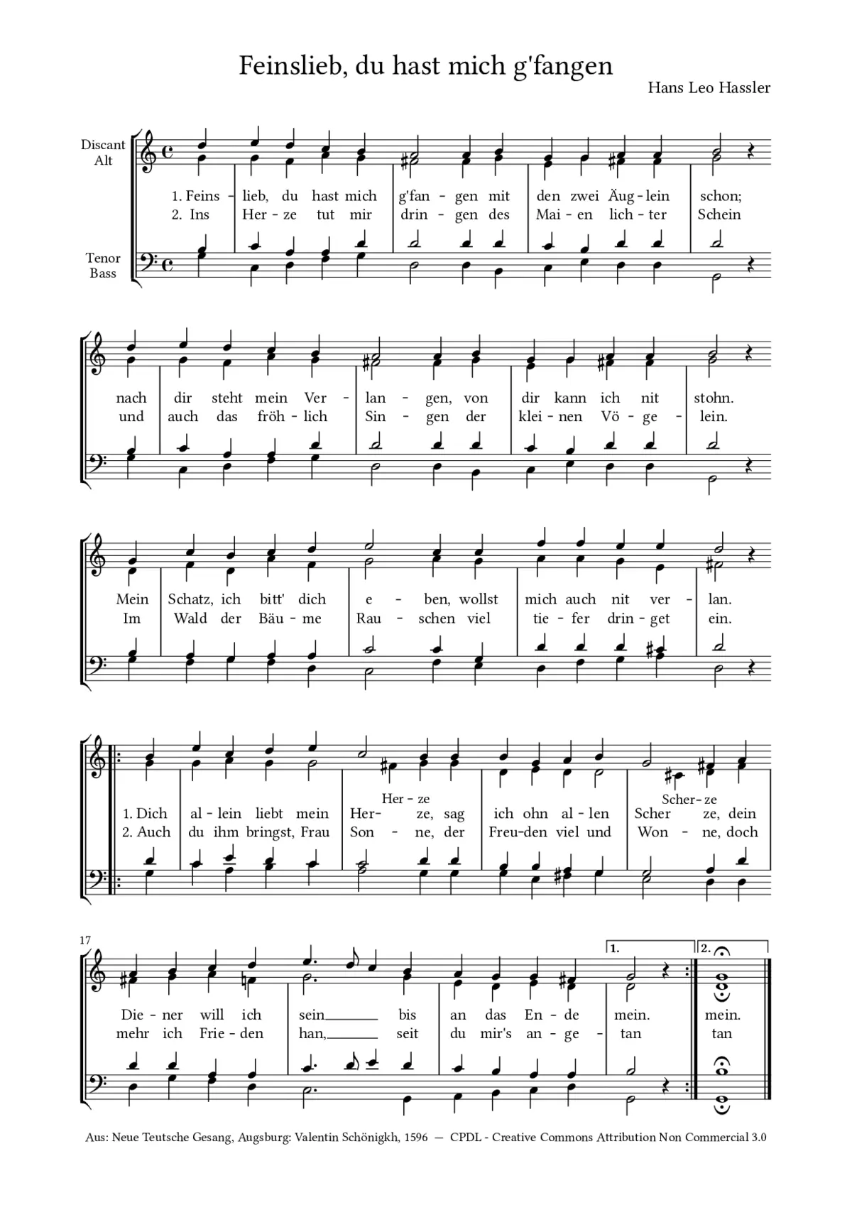 Feinslieb, du hast mich g'fangen - Page 1