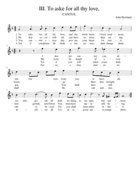 III. To aske for all thy love