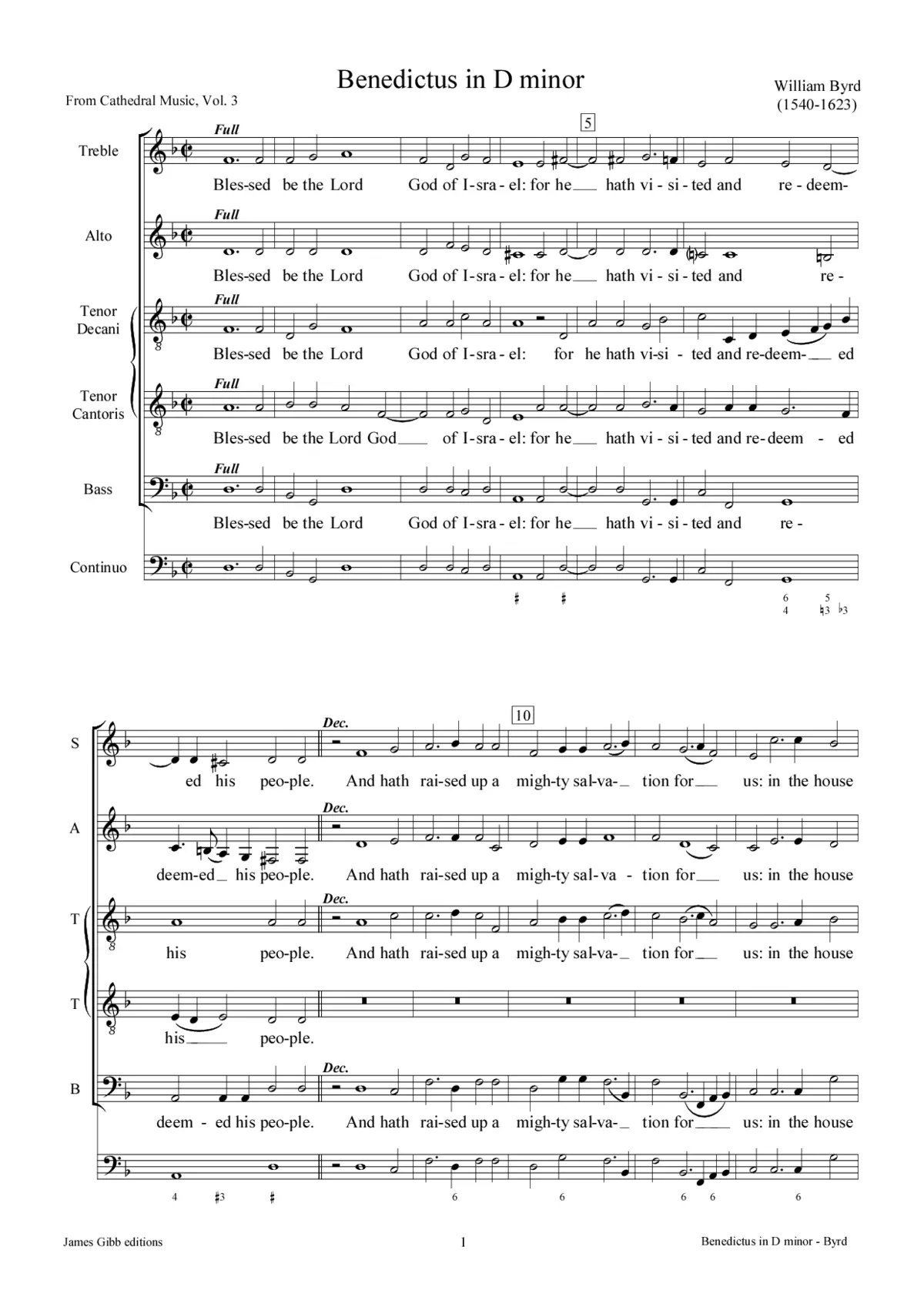 Benedictus in D minor - Page 1