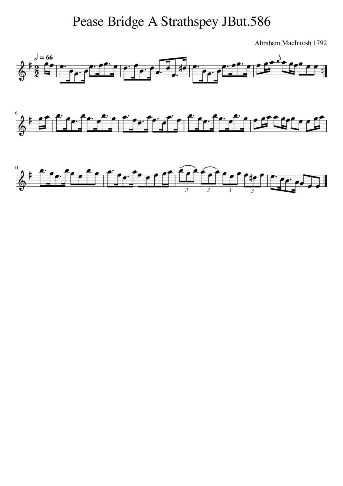 Pease Bridge A Strathspey JBut.586 - Page 1