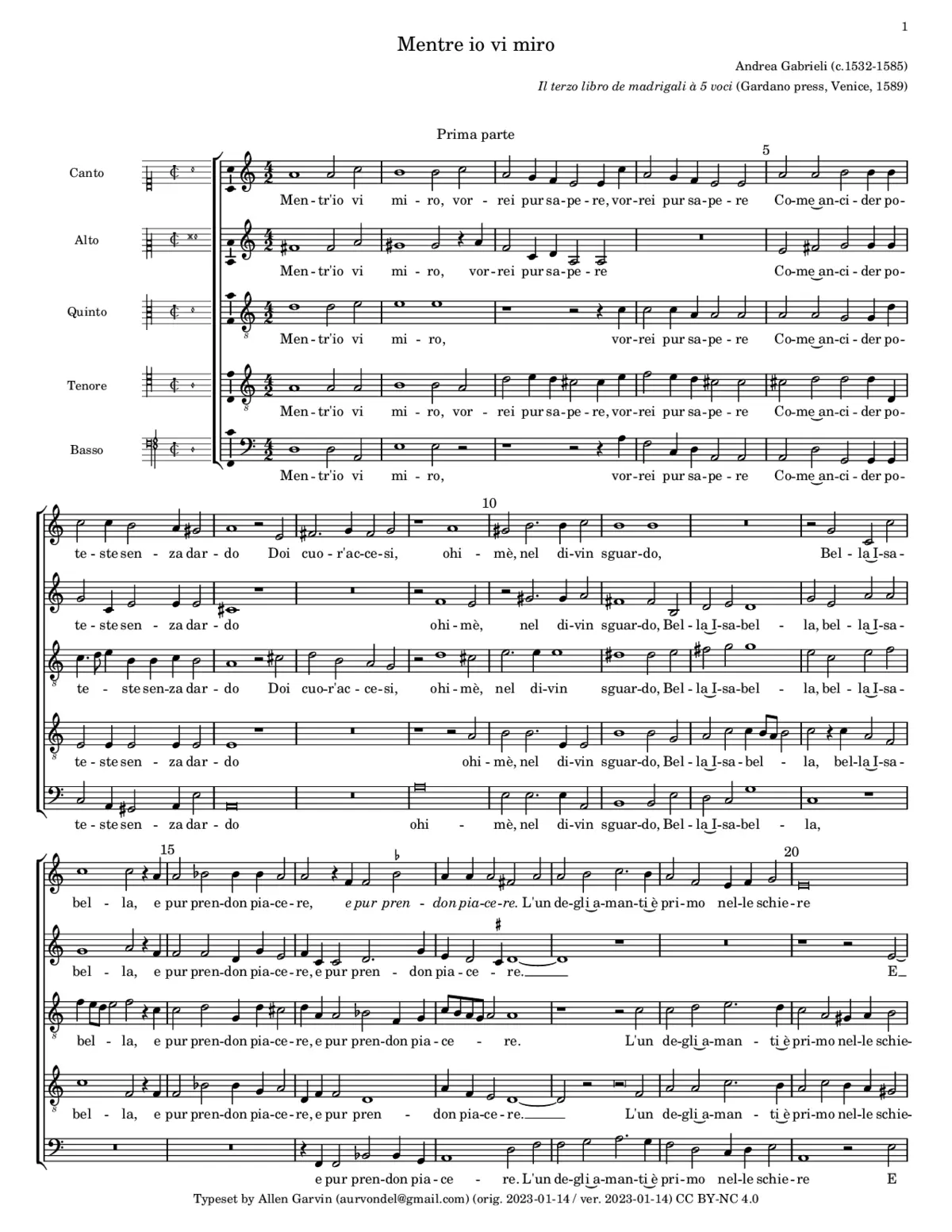 Mentre io vi miro - Page 1