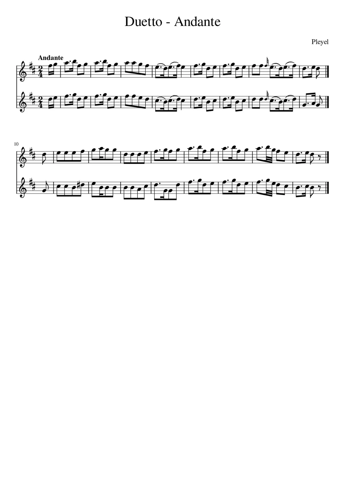 Duetto - Andante - Page 1