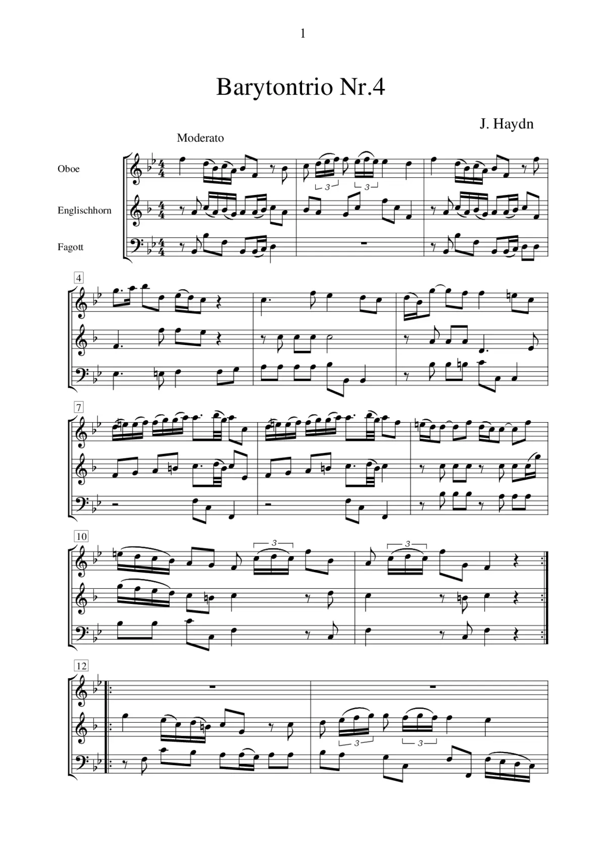 Baryton Trio No.4 - Page 1