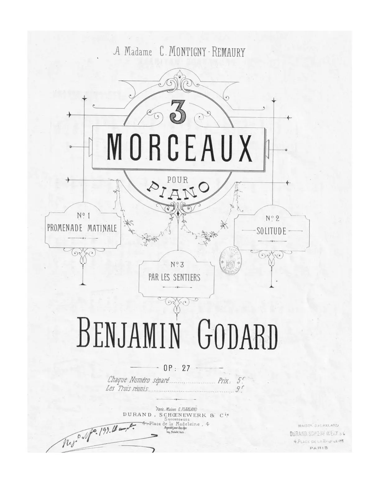 Trois morceaux pour piano - Page 1