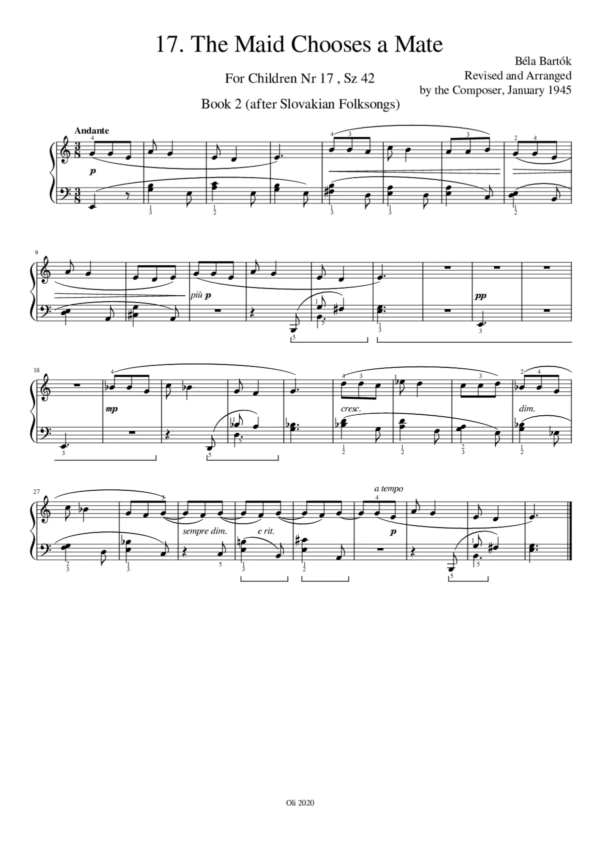 For Children Sz.42 - Page 1
