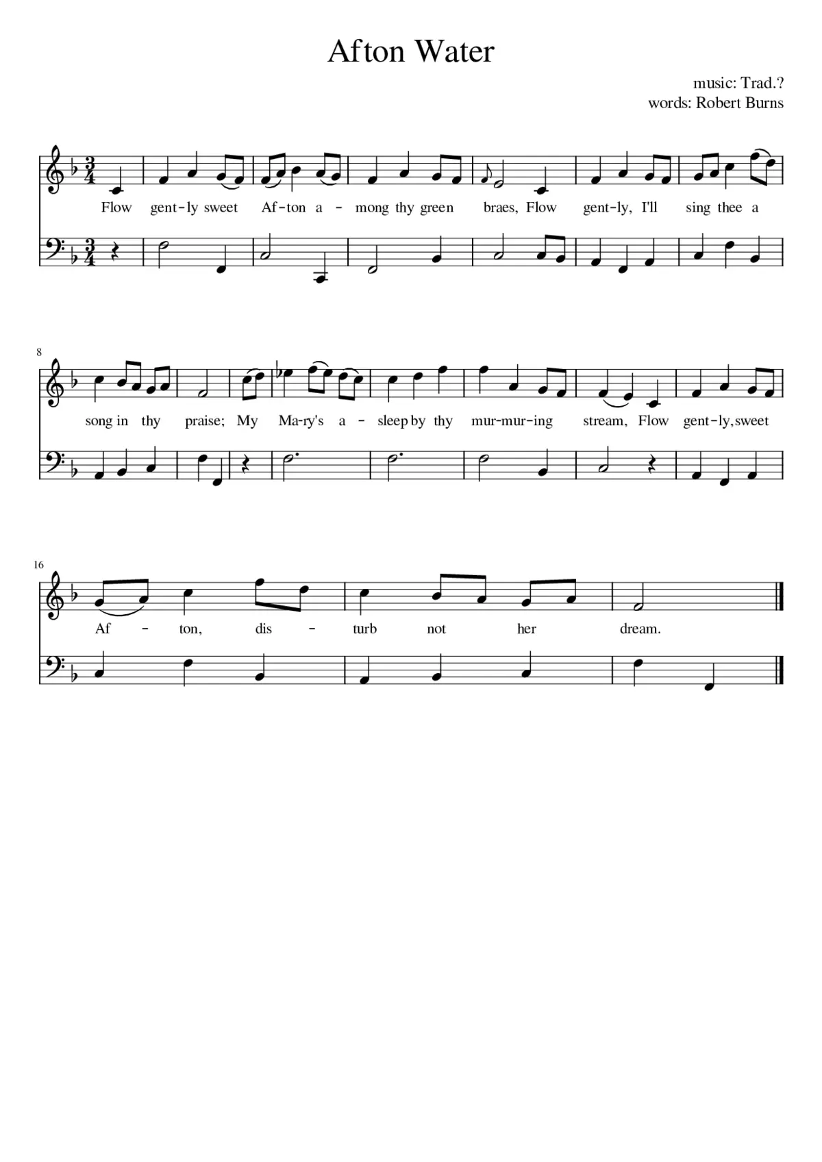 Afton Water - Page 1