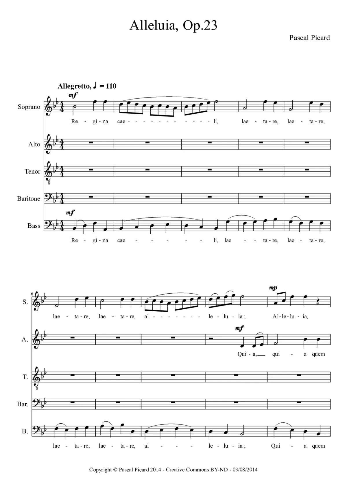 Alleluia, Op. 23 - Page 1