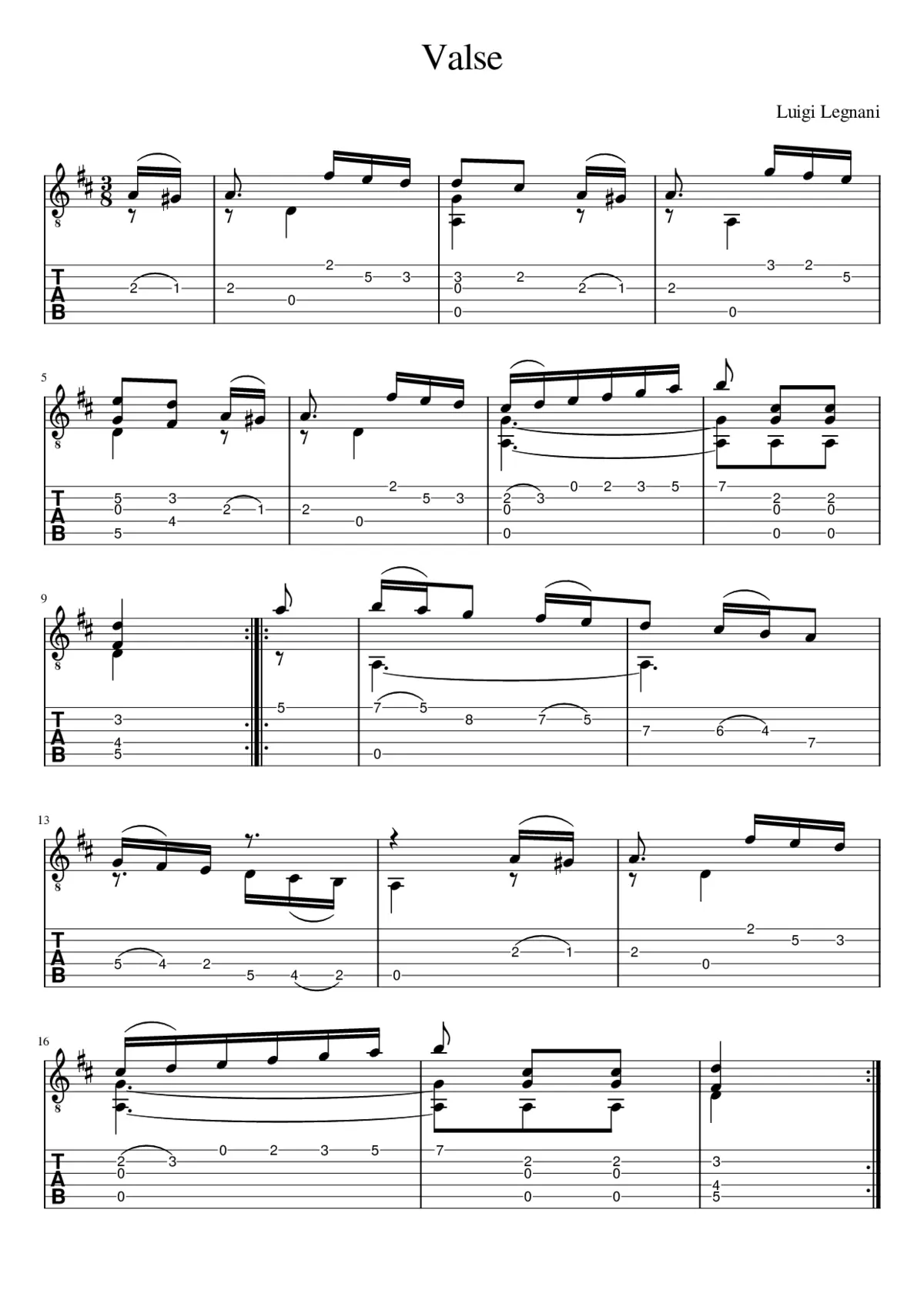 Valse - Luigi Legnani - Page 1