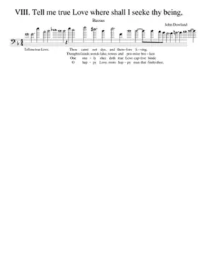 VIII. Tell me true Love where shall I seeke thy being