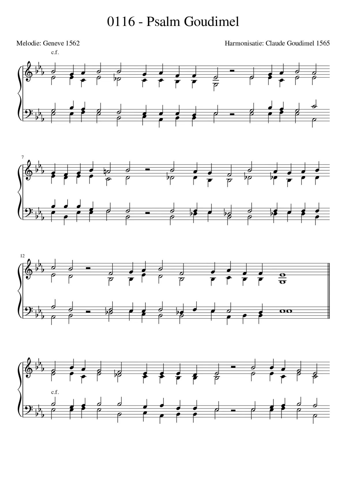 Goudimel Psalms 116 - Page 1