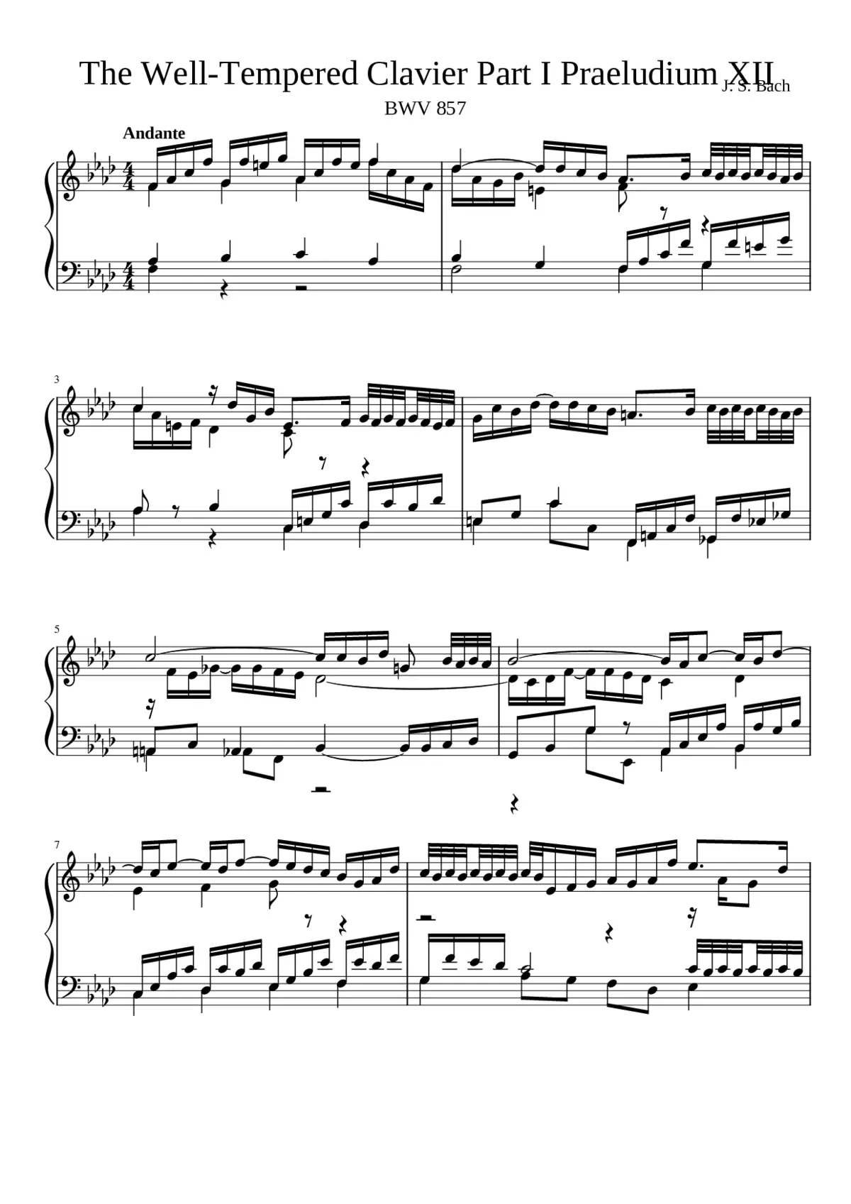 Prelude and Fugue in F minor BWV 857 - Page 1