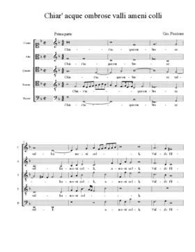 Chiar' acque ombrose valli ameni colli