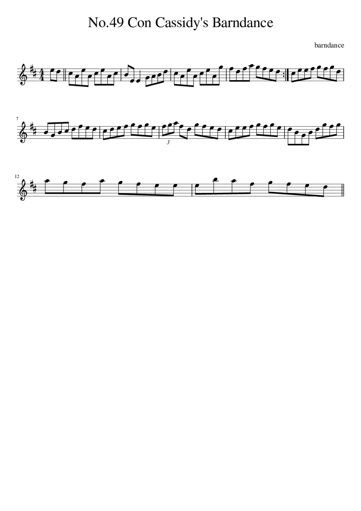 No.49 Con Cassidy's Barndance - Page 1