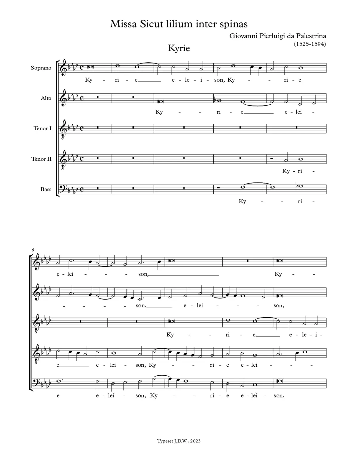 Missa Sicut lilium inter spinas - Page 1