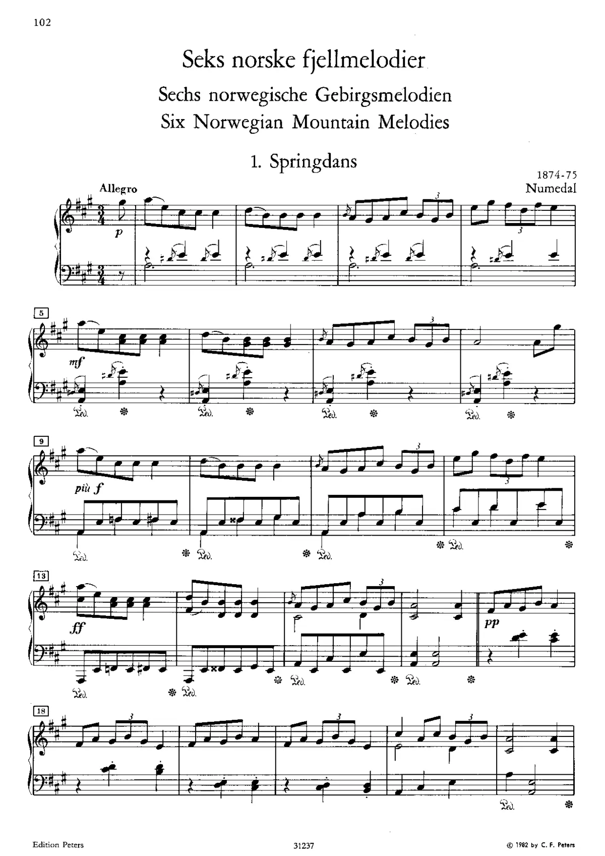 6 Norwegian Mountain Melodies - Page 1