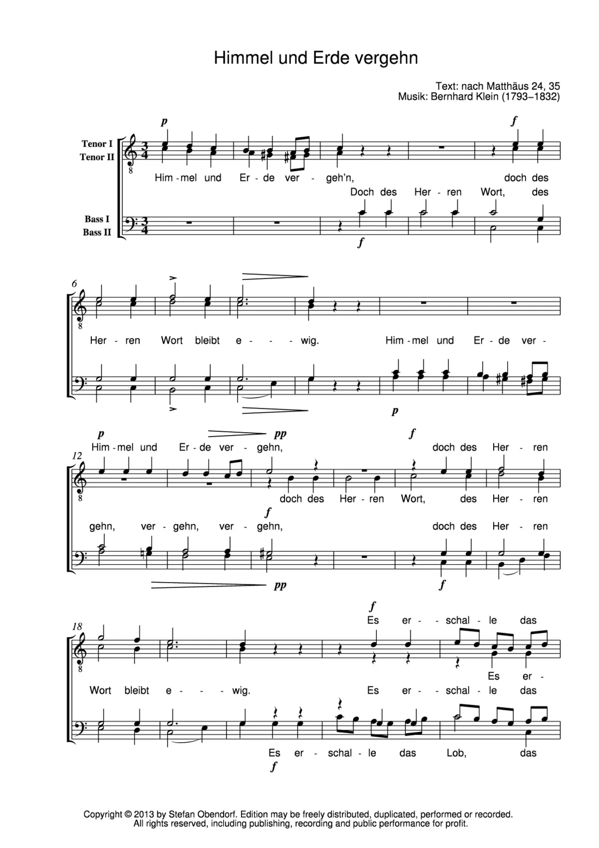 Himmel und Erde vergehn - Page 1