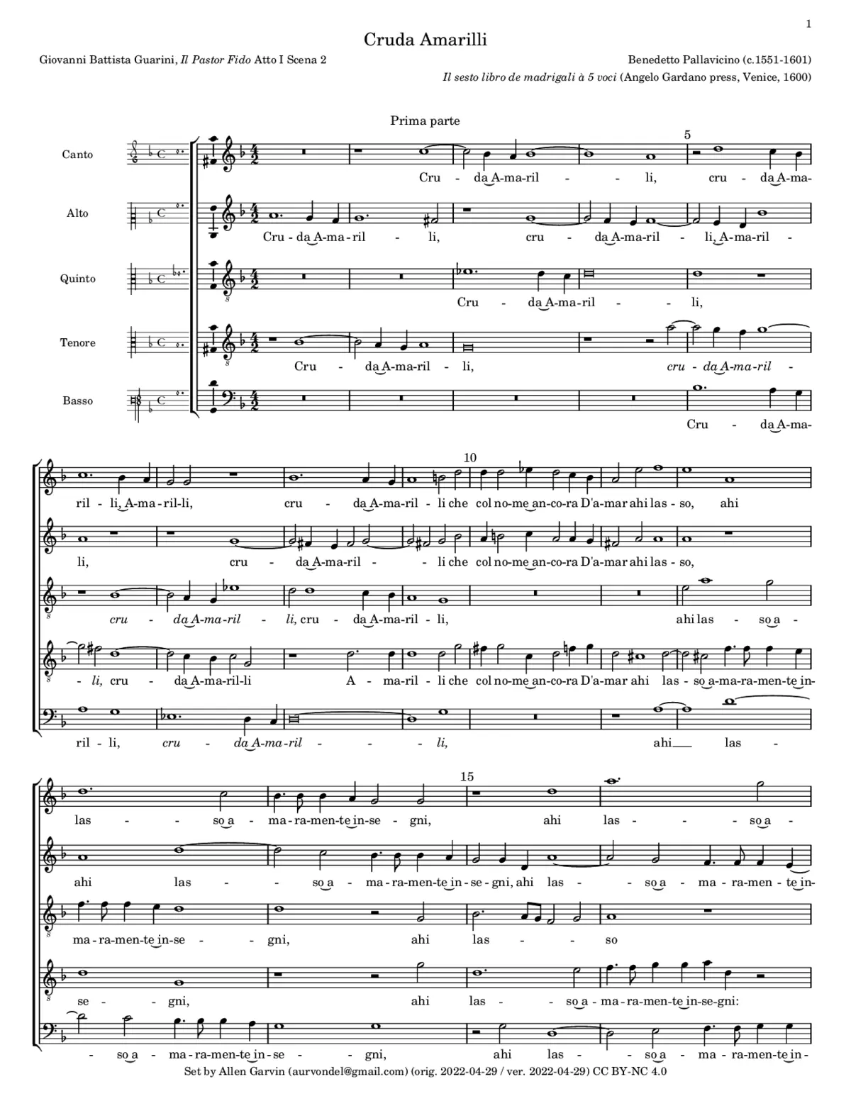 Cruda Amarilli - Page 1