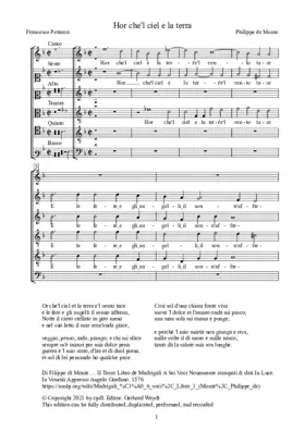 Hor che'l ciel e la terra