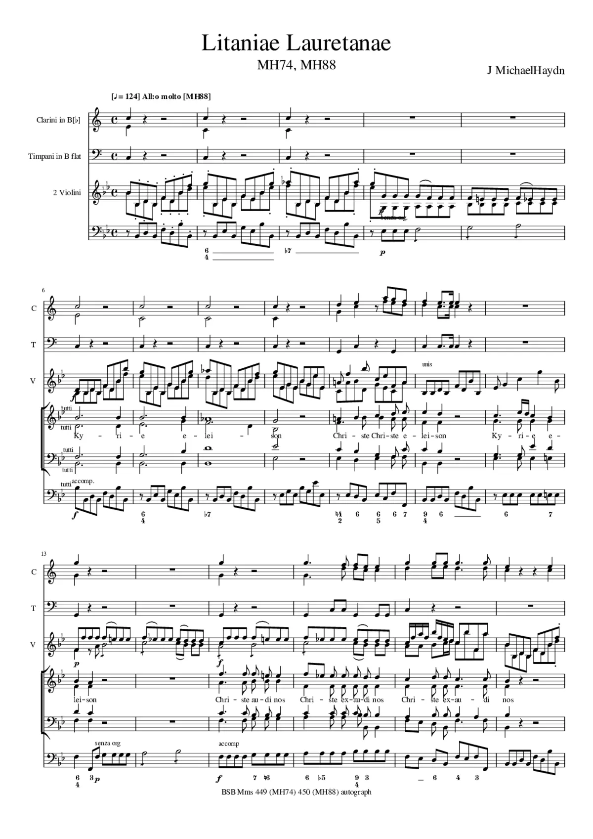 Litaniae Lauretanae, MH 88 - Page 1