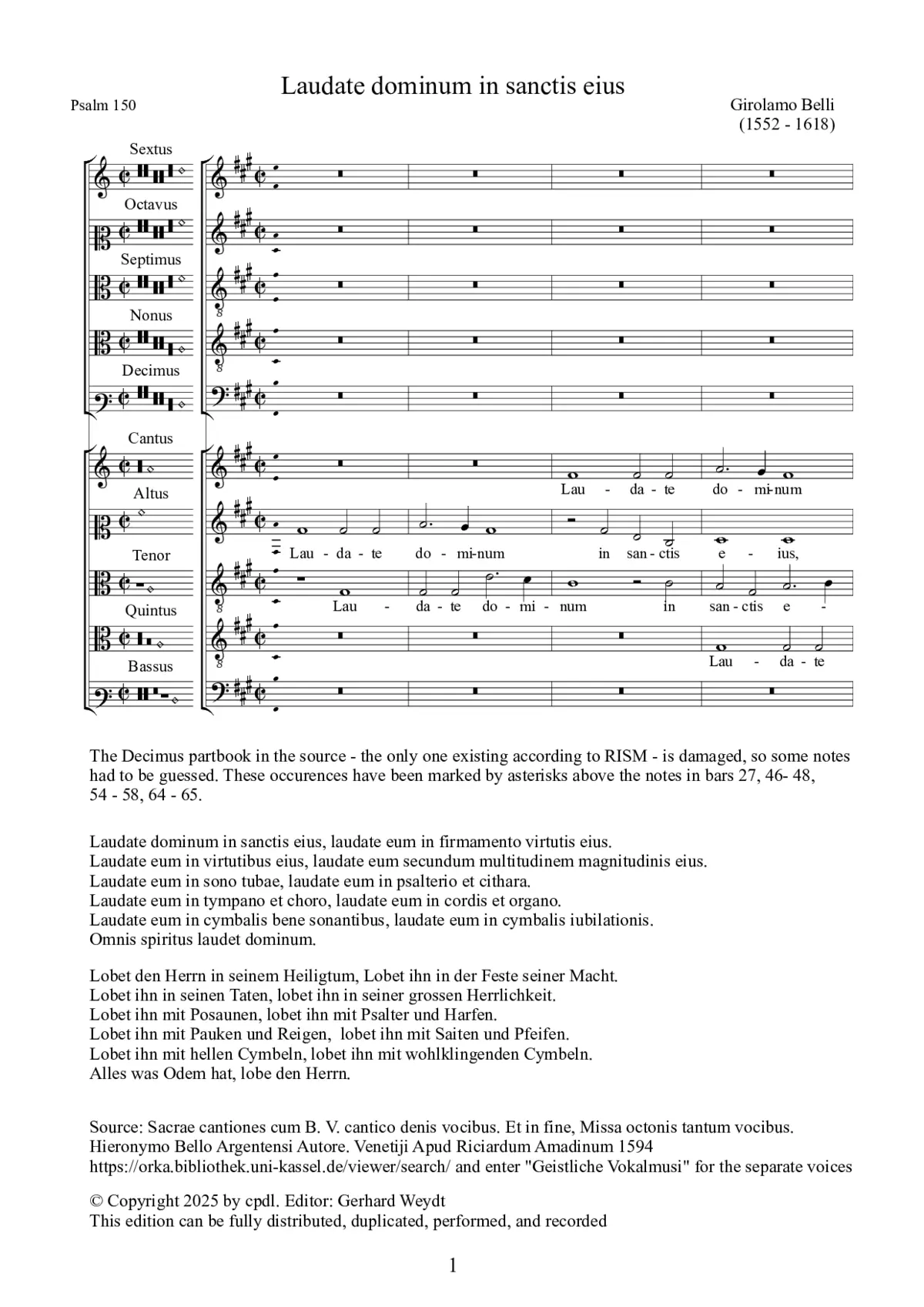 Laudate dominum in sanctis eius - Page 1