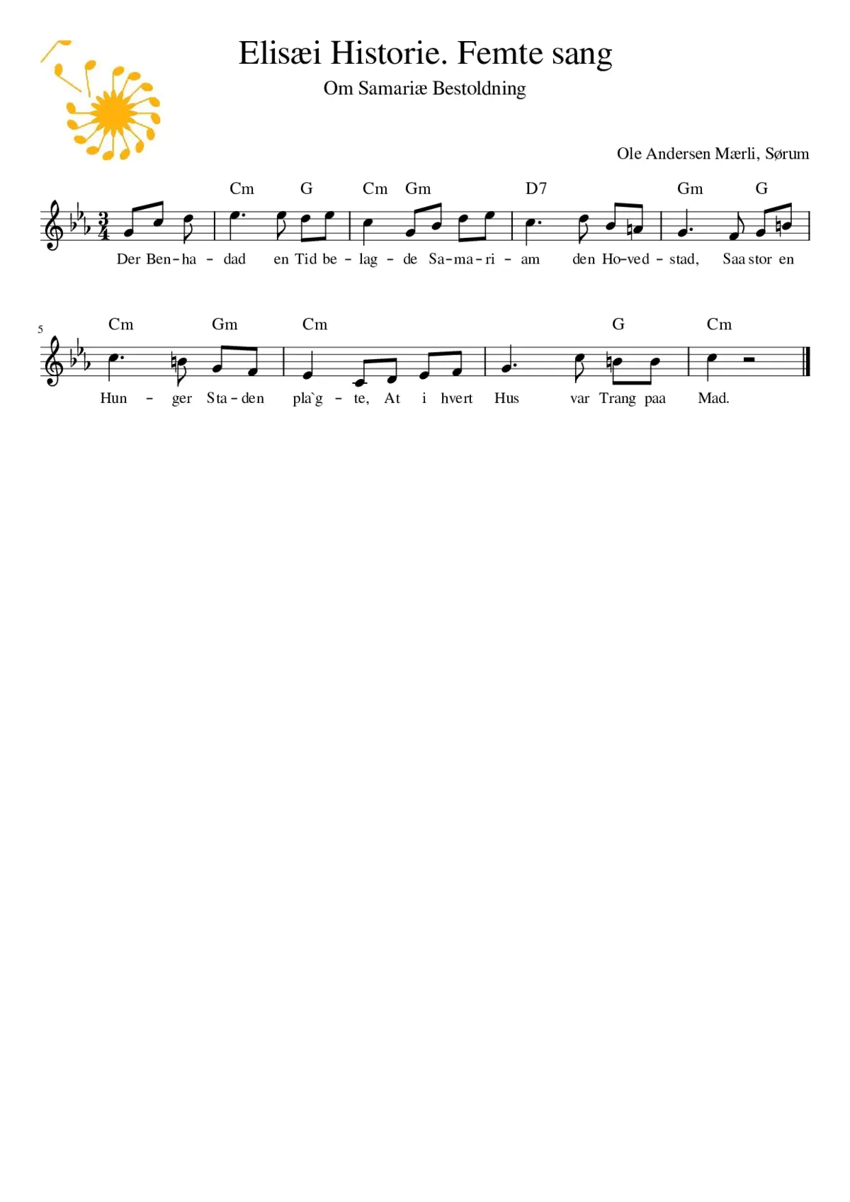 Elisæi Historie. Femte sang - Page 1