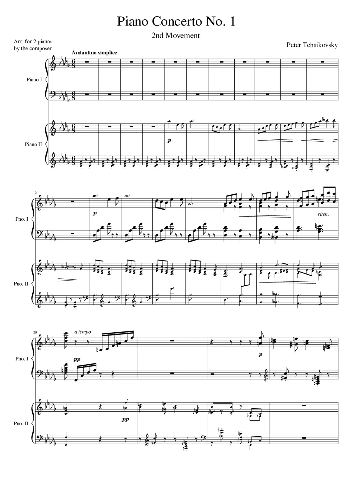 Piano Concerto No.1 Op.23 - Page 1