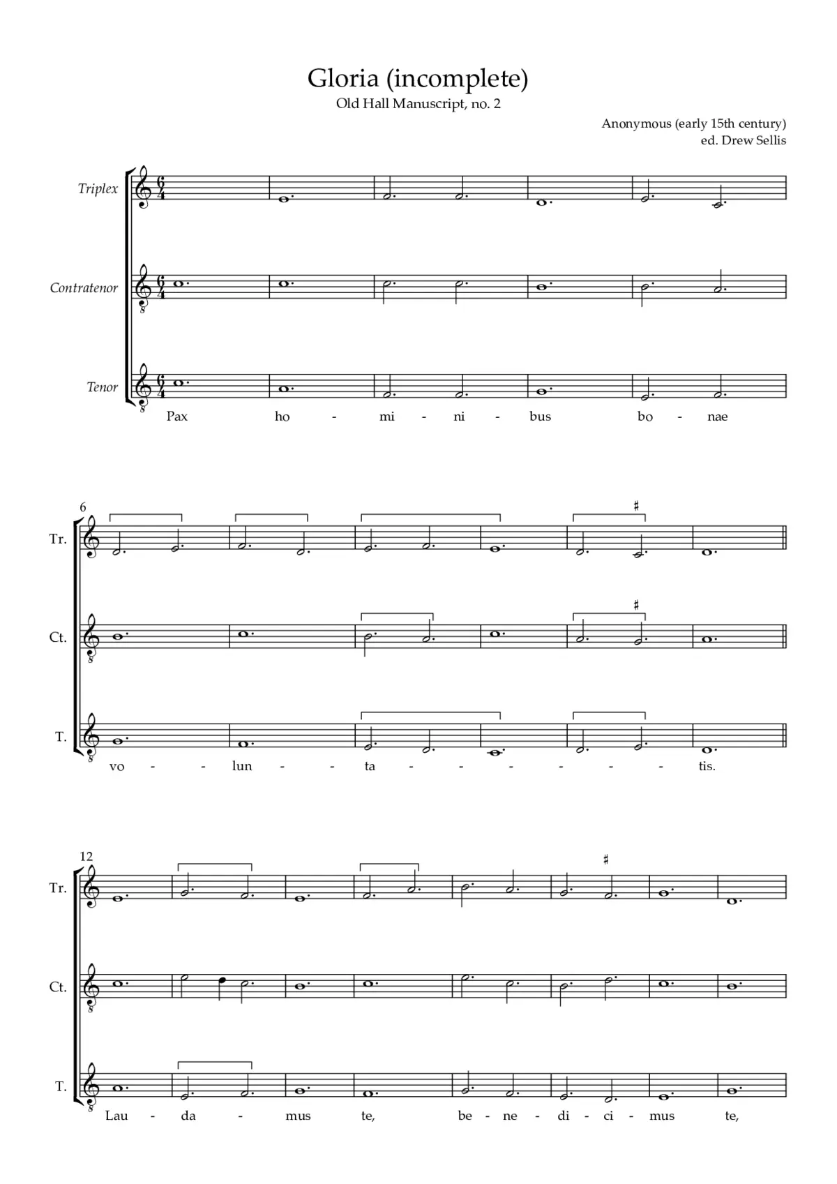 Gloria, Old Hall 2 - Page 1