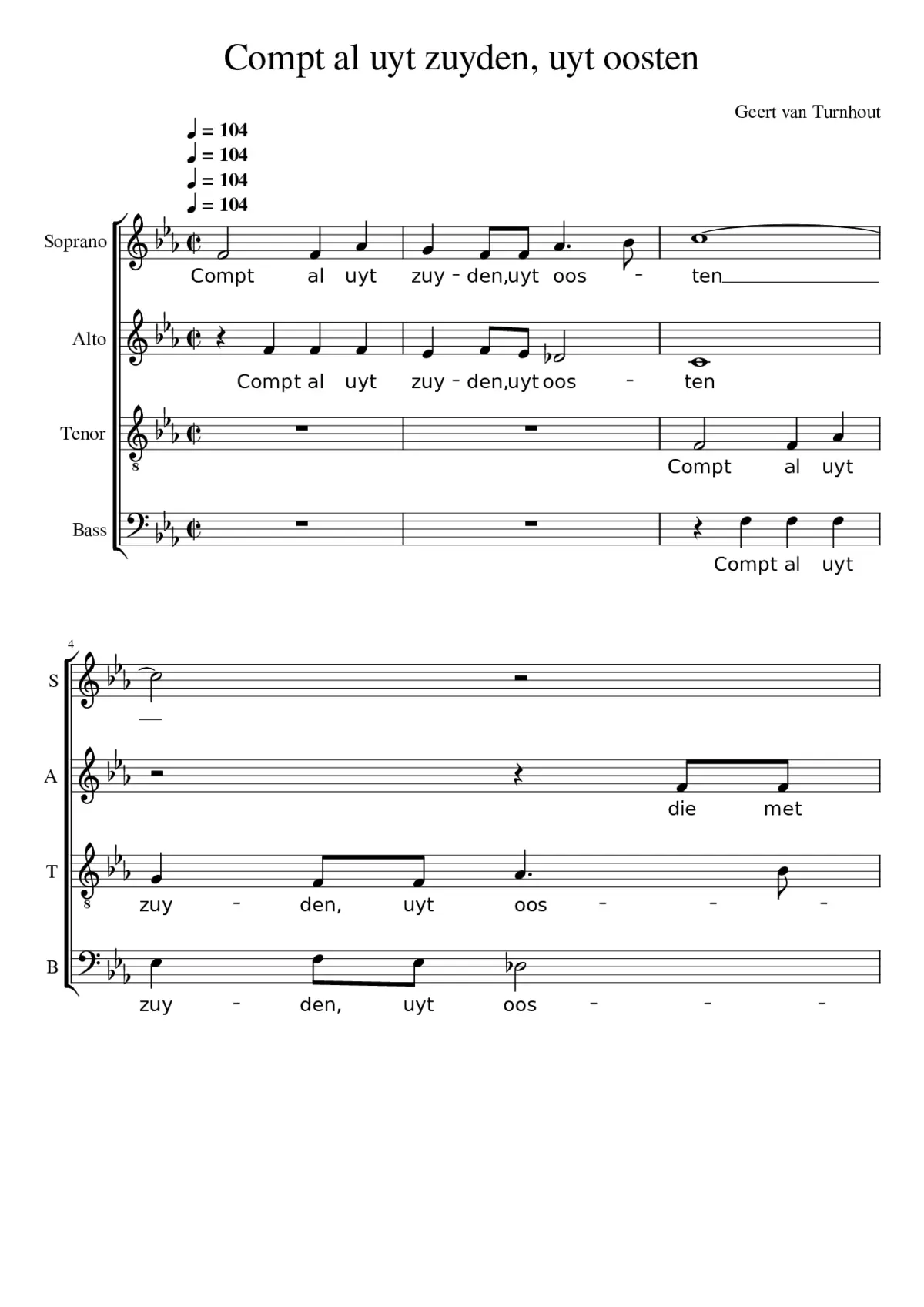 Compt al uyt zuyden uyt oosten - Page 1