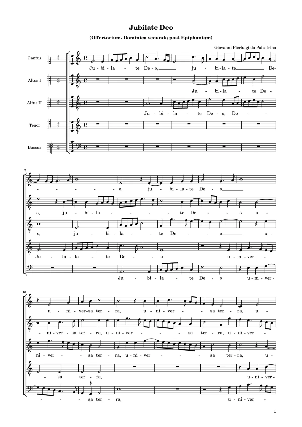 Jubilate Deo universa terra - Page 1