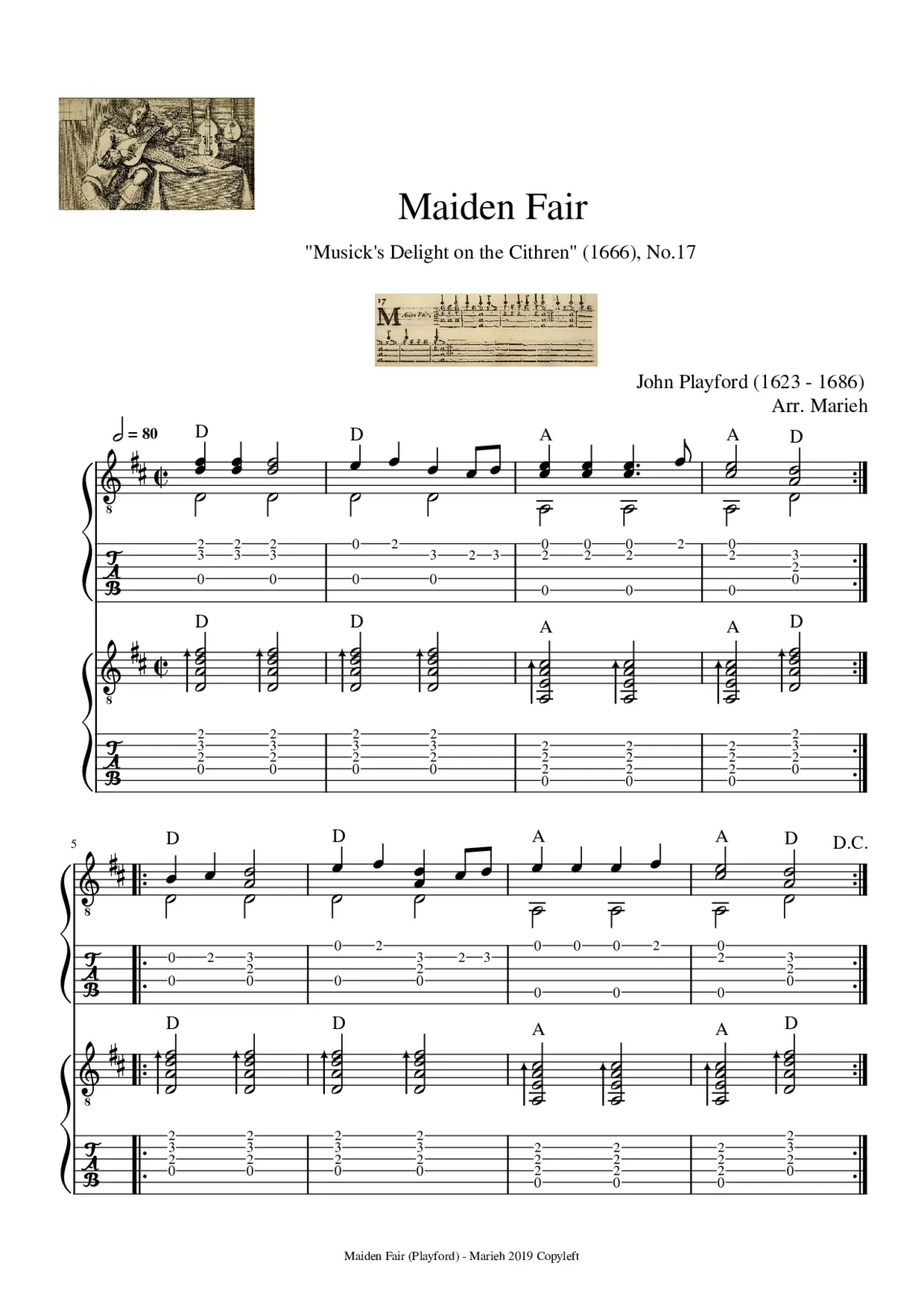 Musick's Delight on the Cithren - Page 1