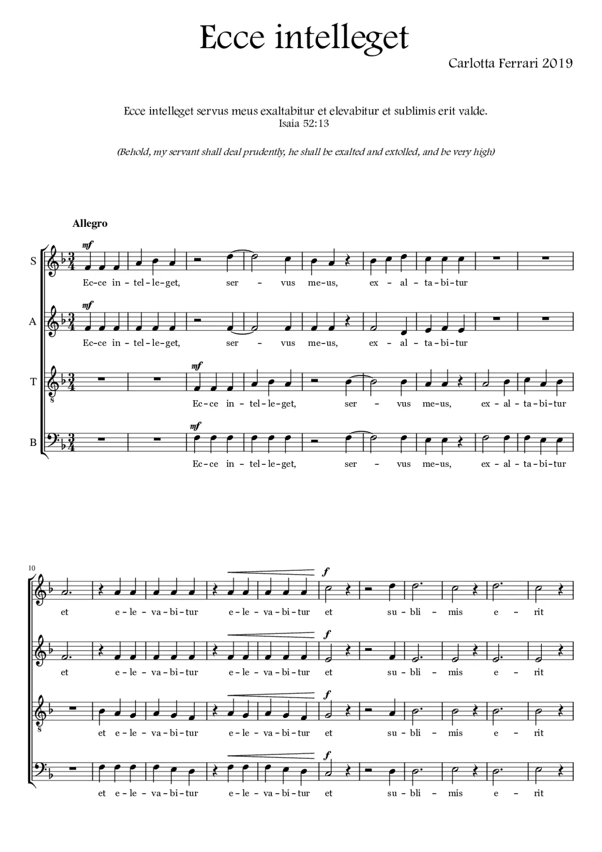 Ecce intelleget - Page 1