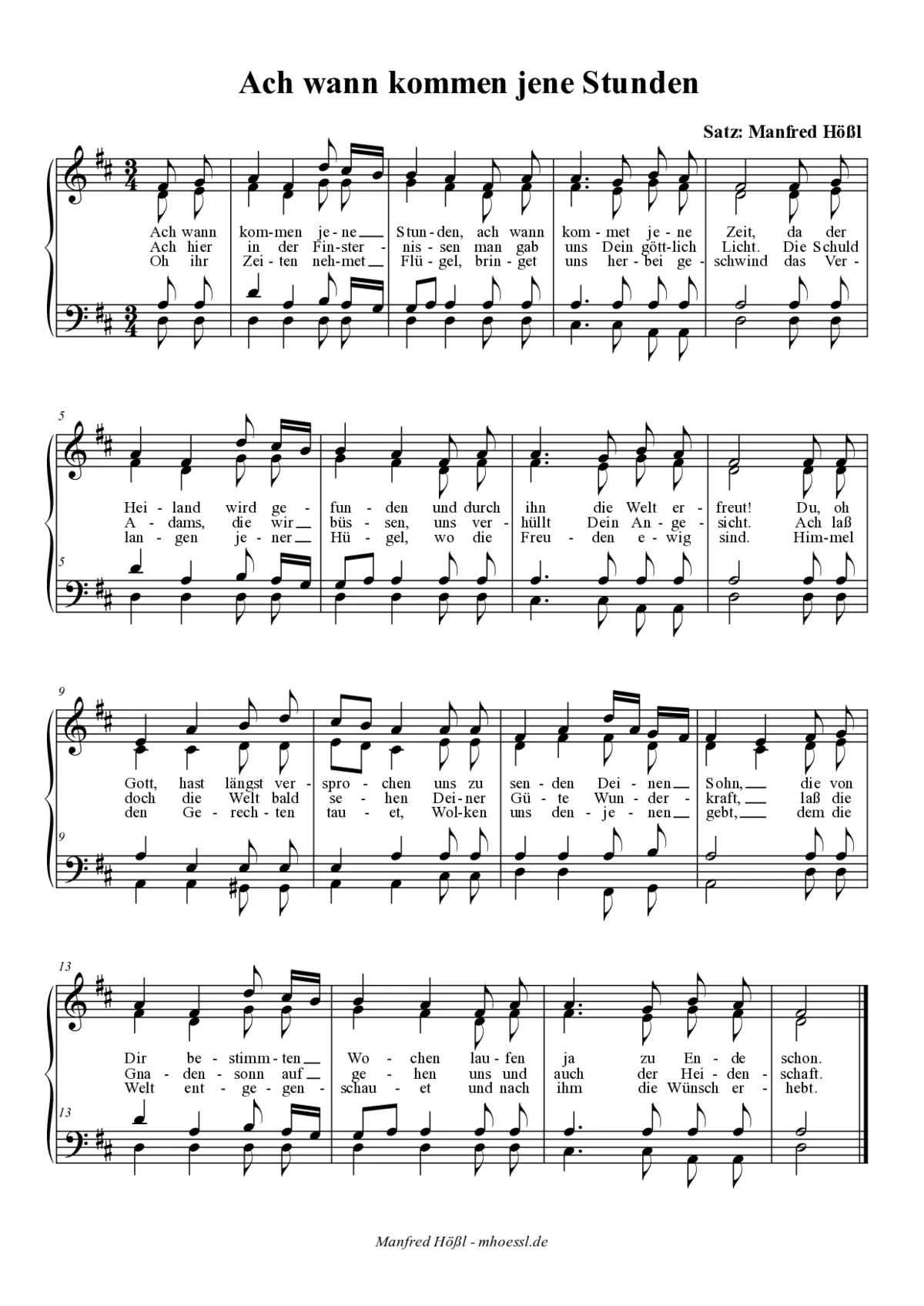 Ach wann kommen jene Stunden - Page 1