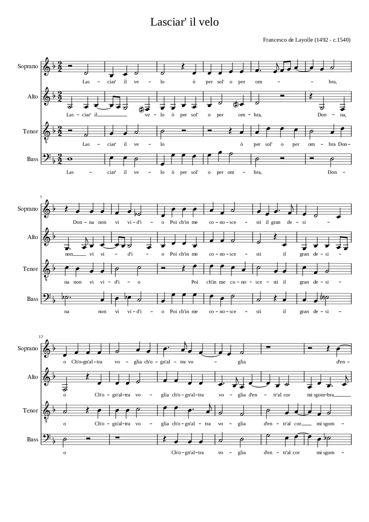 Lasciar' il velo - Page 1