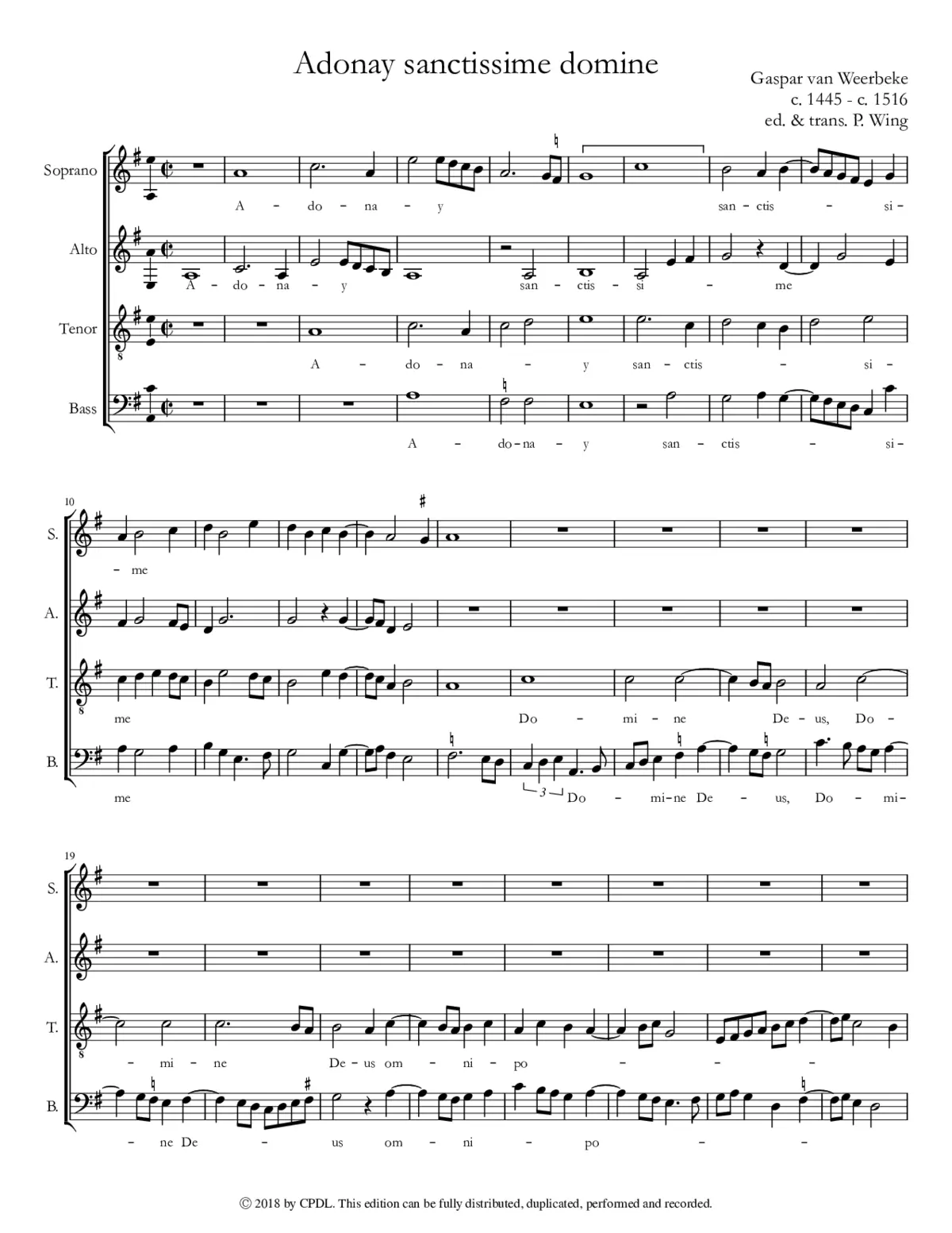 Adonay sanctissime domine - Page 1