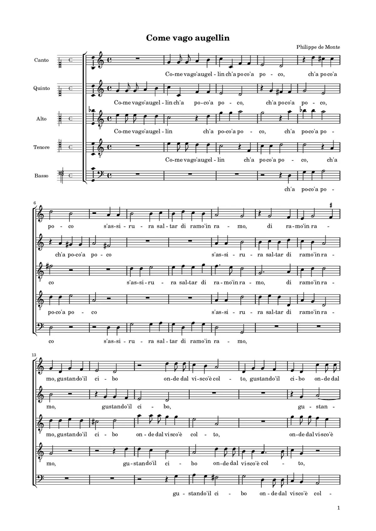 Come vago augellin - Page 1