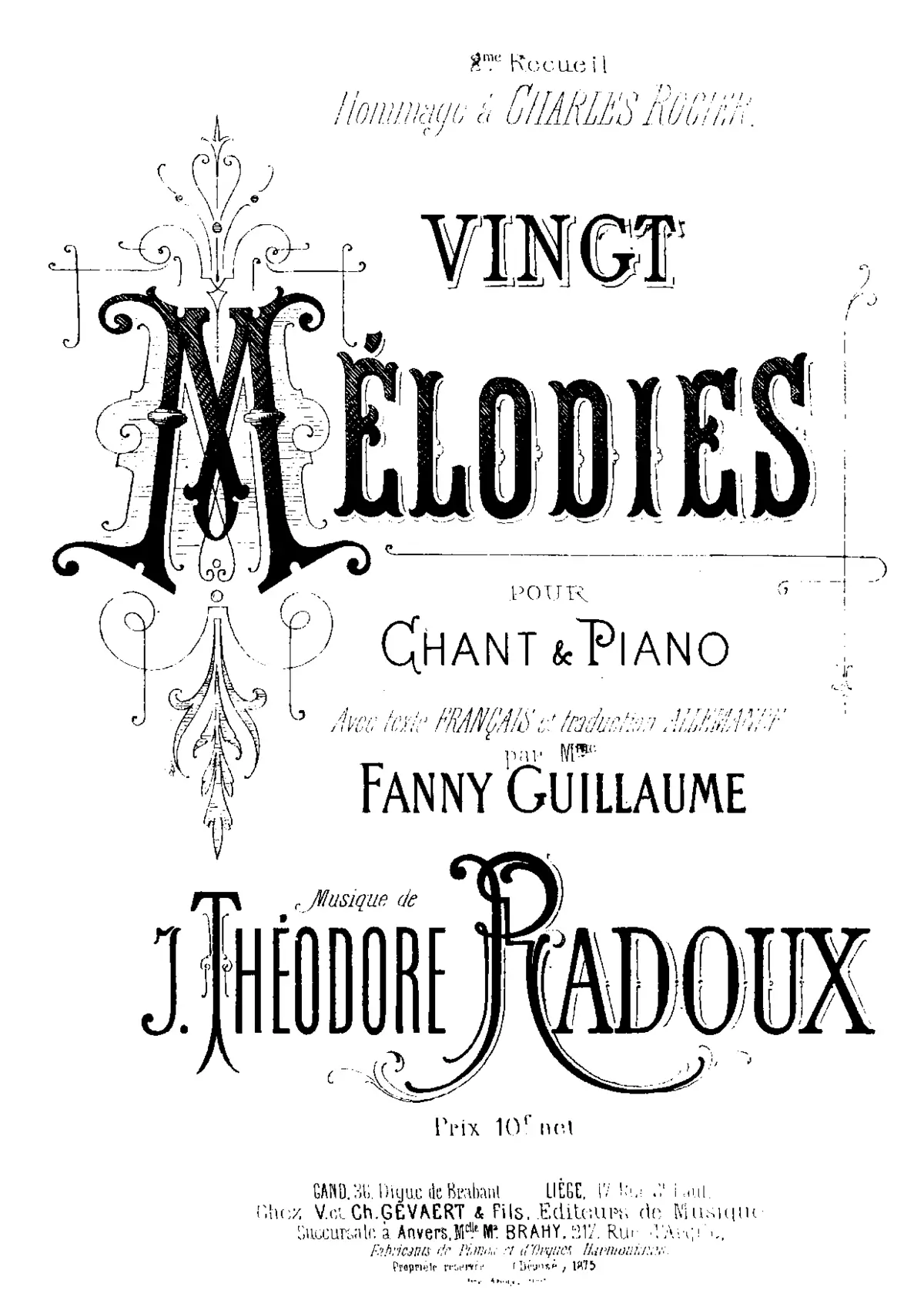 20 Mélodies pour chant et piano - Page 1
